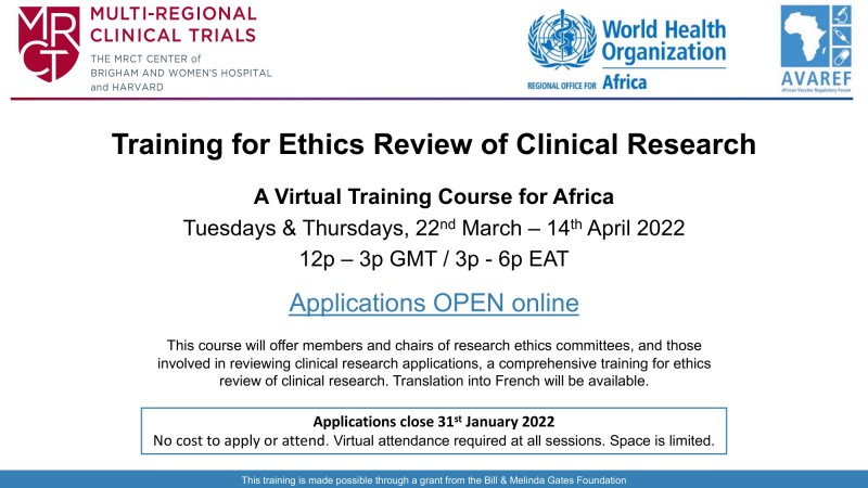 Formation pour l'évaluation éthique de la recherche clinique