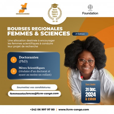 APPEL À CANDIDATURES POUR LA 2ᵉ ÉDITION DES BOURSES RÉGIONALES FEMMES ET SCIENCES 2024-2025